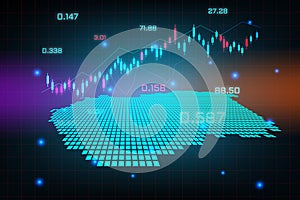 Stock market background or forex trading business graph chart for financial investment concept of Hungary map. business idea and