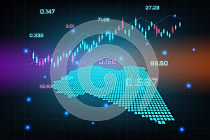 Stock market background or forex trading business graph chart for financial investment concept of Libya map. business idea and