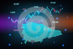 Stock market background or forex trading business graph chart for financial investment concept of Saudi Arabia map. business idea