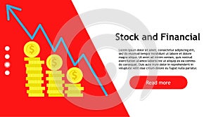 Stock market banking financial management business. Internet success graph chart illustration finance money. Businessman strategy