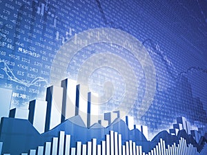 Stock market bars & charts with finance data