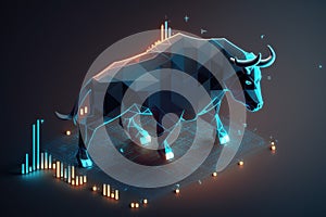 Stock market bull market trading graph