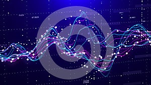 Stock market chart. Big Data. Business Graph. Investment graph. Abstract financial chart. 3D rendering