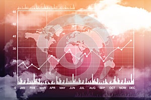 Stock market chart. Business graph background