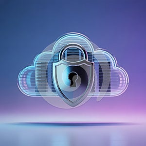 Stock Market Cloud Security Data Protection Concept