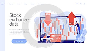 Stock market concept landing page.