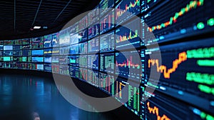 stock market data displayed on multiple digital
