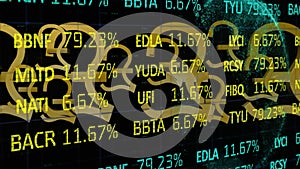 Stock market data processing against pound currency symbol