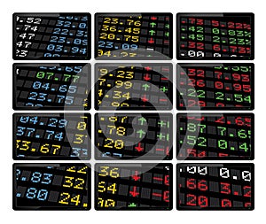 Stock market display boards