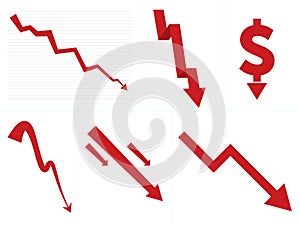 Stock Market Down/Crash Arrows