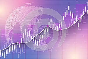 Stock market and exchange. Business Candle stick graph chart of stock market investment trading. Stock market data