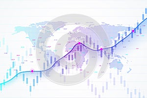 Stock market and exchange. Candle stick graph chart of stock market investment trading. Stock market data. Bullish point