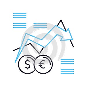 stock market exchange line icon, outline symbol, vector illustration, concept sign