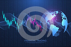 Stock market or forex trading business graph chart for financial investment concept. Business presentation for your