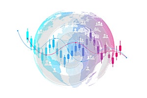 Stock market or forex trading business graph chart for financial investment concept. Business presentation for your