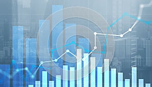 Stock market forex trading graph and candlestick chart