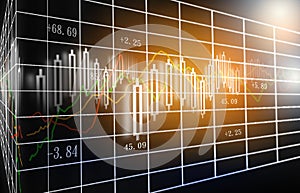 Stock market or forex trading graph and candlestick chart suitable for financial investment concept.