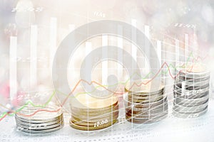 Stock market or forex trading graph and candlestick chart suitable for financial investment concept.