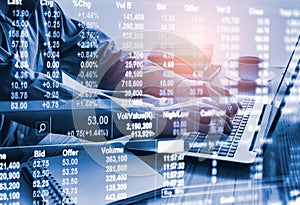 Stock market or forex trading graph and candlestick chart suitable for financial investment concept. Economy trends background for