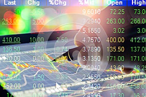 Stock market or forex trading graph and candlestick chart suitable for financial investment concept. Economy trends background for