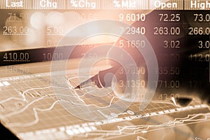 Stock market or forex trading graph and candlestick chart suitable for financial investment concept. Economy trends background for