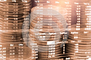 Stock market or forex trading graph and candlestick chart suitable for financial investment concept. Economy trends background for