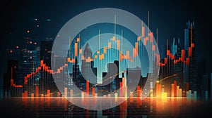 Stock market or forex trading graph and candlestick chart suitable for financial investment concept. Economy trends background for