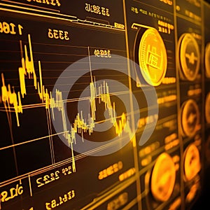 Stock market or forex trading graph and candlestick chart suitable for financial investment concept. Economy trends background for