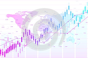 Stock market or forex trading graph chart suitable for financial investment concept. Economy trends background for