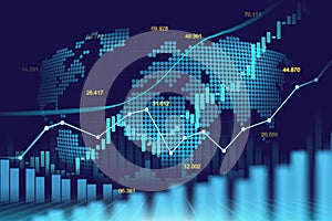 Stock market or forex trading graph in futuristic concept