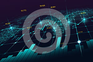 Stock market or forex trading graph in futuristic concept