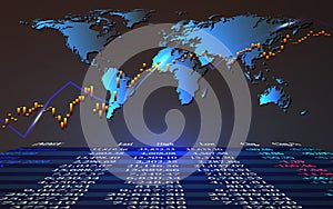 Stock market or forex trading graph in futuristic concept, Abstract global finance background