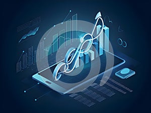 Stock market or forex trading graph in graphic concept