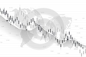 Stock market or forex trading graph in graphic concept for financial investment or economic trends business idea design