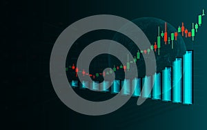 Stock market or forex trading graph in graphic concept suitable for financial investment or Economic trends business idea and all