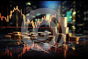 Stock market and forex trading graph, suitable for financial concepts