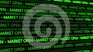 Stock Market Futuristic Ticker - Marcket open - Angle 1 - Green Digital