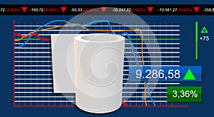 Stock market graph 3d illustration. Economic impact of COVID-19. Coronavirus.