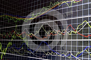 Stock market graph and business financial indicator