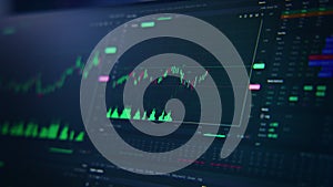 Stock market graph chart with animated candlestick