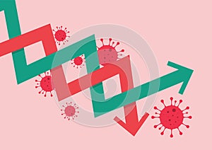 Stock market graph decrease due to COVID-19 pandemic
