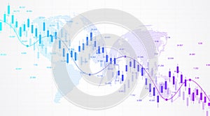 Stock market graph or forex trading chart for business and financial concepts. Stock market data. Bullish point, Trend