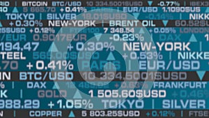 Stock market index and real rates with blue shades and blurring - animation