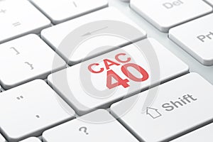 Stock market indexes concept: CAC 40 on computer keyboard background