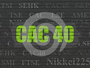Stock market indexes concept: CAC 40 on wall background