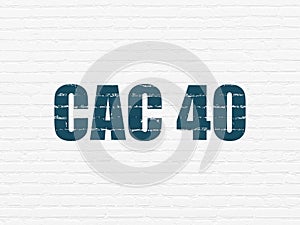 Stock market indexes concept: CAC 40 on wall background