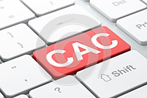 Stock market indexes concept: CAC on computer keyboard background