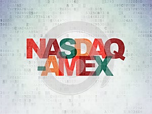 Stock market indexes concept: NASDAQ-AMEX on Digital Data Paper background