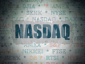 Stock market indexes concept: NASDAQ on Digital Data Paper background