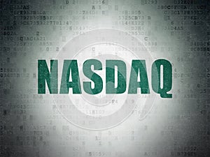 Stock market indexes concept: NASDAQ on Digital Data Paper background photo